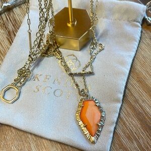 Kendra Scott Tessa papaya layered  necklace